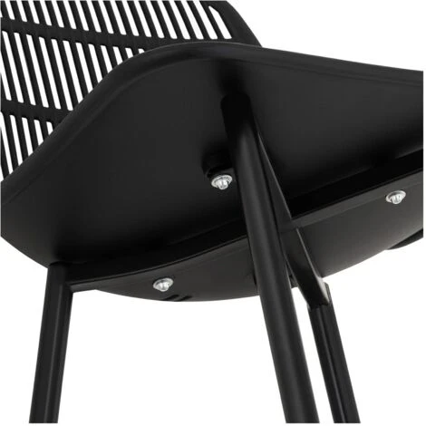 Sedie In Polipropilene Set Da 4 Fino A 150 Kg Sedia Moderna In Plastica Nera 4 Sedie In Polipropilene Set Da 4 Fino A 150 Kg Sedia Moderna In Plastica Nera - immagine 2