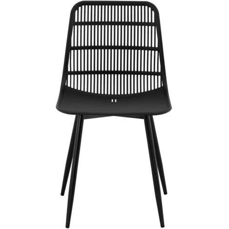 Sedie In Polipropilene Set Da 4 Fino A 150 Kg Sedia Moderna In Plastica Nera 7 Sedie In Polipropilene Set Da 4 Fino A 150 Kg Sedia Moderna In Plastica Nera - immagine 5