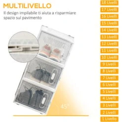 HOMCOM Mobile Scarpiera Modulare Salvaspazio, 18 Cubi 28x36x21 Cm In Plastica PP, Bianco -Vendite HOMCOM || VIDAXL || Songmics 65898272 4