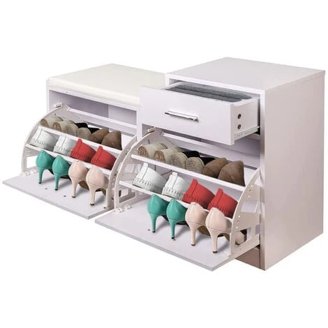 Mobile Mobiletto Scarpiera Panca Imbottita Bianca Dimensioni 94,5x57x30 Cm 3 Mobile Mobiletto Scarpiera Panca Imbottita Bianca Dimensioni 94,5x57x30 Cm