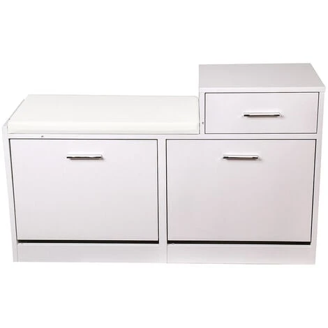 Mobile Mobiletto Scarpiera Panca Imbottita Bianca Dimensioni 94,5x57x30 Cm 7 Mobile Mobiletto Scarpiera Panca Imbottita Bianca Dimensioni 94,5x57x30 Cm - immagine 5