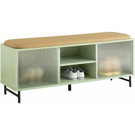 Mobili Per Scarpe Scarpiera Con 2 Ante In Vetro Panca Con Seduta Panca Ingresso Con Anta Scorrevole 110x32x46 Cm Verde FSR115-GR SoBuy 3 Mobili Per Scarpe Scarpiera Con 2 Ante In Vetro Panca Con Seduta Panca Ingresso Con Anta Scorrevole 110x32x46 Cm Verde FSR115-GR SoBuy