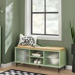 Mobili Per Scarpe Scarpiera Con 2 Ante In Vetro Panca Con Seduta Panca Ingresso Con Anta Scorrevole 110x32x46 Cm Verde FSR115-GR SoBuy 11 Mobili Per Scarpe Scarpiera Con 2 Ante In Vetro Panca Con Seduta Panca Ingresso Con Anta Scorrevole 110x32x46 Cm Verde FSR115-GR SoBuy -Vendite HOMCOM || VIDAXL || Songmics 66991883 5