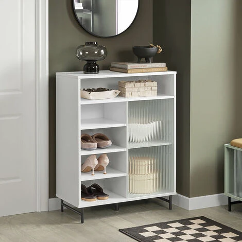 Credenza Con Anta Scorrevole In Vetro Cassettiera Mobile Da Cucina Scarpiera Da Ingresso 70x33x90cm Bianco FSB61-W SoBuy 7 Credenza Con Anta Scorrevole In Vetro Cassettiera Mobile Da Cucina Scarpiera Da Ingresso 70x33x90cm Bianco FSB61-W SoBuy - immagine 5