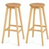 COSTWAY Set Di 2 Sgabelli Da Bar Di Bambù, Sedie Rotonde Con Poggiapiedi, Sgabelli Da Bar 79 Cm, Per Cucina Sala Da Pranzo Bar, Naturale -Vendite HOMCOM || VIDAXL || Songmics 67150254 1