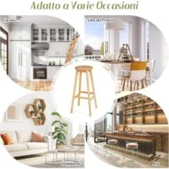 COSTWAY Set Di 2 Sgabelli Da Bar Di Bambù, Sedie Rotonde Con Poggiapiedi, Sgabelli Da Bar 79 Cm, Per Cucina Sala Da Pranzo Bar, Naturale 10 COSTWAY Set Di 2 Sgabelli Da Bar Di Bambù, Sedie Rotonde Con Poggiapiedi, Sgabelli Da Bar 79 Cm, Per Cucina Sala Da Pranzo Bar, Naturale -Vendite HOMCOM || VIDAXL || Songmics 67150254 4