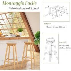 COSTWAY Set Di 2 Sgabelli Da Bar Di Bambù, Sedie Rotonde Con Poggiapiedi, Sgabelli Da Bar 79 Cm, Per Cucina Sala Da Pranzo Bar, Naturale 11 COSTWAY Set Di 2 Sgabelli Da Bar Di Bambù, Sedie Rotonde Con Poggiapiedi, Sgabelli Da Bar 79 Cm, Per Cucina Sala Da Pranzo Bar, Naturale -Vendite HOMCOM || VIDAXL || Songmics 67150254 5