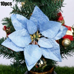 Decorazione Dell&39albero Di Natale Fiori Di Natale Per La Decorazione Alberi Di Natale/ghirlande Ornamenti Appesi 10 Pezzi Di Alta Qualità,silver,CHINA -Vendite HOMCOM || VIDAXL || Songmics 67327250 4