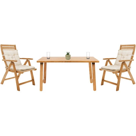 Set Cuscini Sedia Con Schienale Imbottiti Con Laccetti Banda Elastica 40 X 80 Cm Panna - 2 Pezzi 4 Set Cuscini Sedia Con Schienale Imbottiti Con Laccetti Banda Elastica 40 X 80 Cm Panna - 2 Pezzi - immagine 2