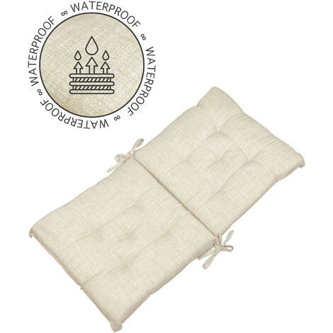 Set Cuscini Sedia Con Schienale Imbottiti Con Laccetti Banda Elastica 40 X 80 Cm Panna - 2 Pezzi 5 Set Cuscini Sedia Con Schienale Imbottiti Con Laccetti Banda Elastica 40 X 80 Cm Panna - 2 Pezzi - immagine 3