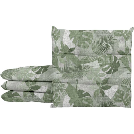 Set 4/6 Cuscini Sedia Con Lacci Cuscino 4 Punti Imbottiti Spessore 6 Cm Palme Verdi - 4 Pezzi 3 Set 4/6 Cuscini Sedia Con Lacci Cuscino 4 Punti Imbottiti Spessore 6 Cm Palme Verdi - 4 Pezzi