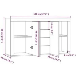 Credenza Rovere Marrone 120x36x69 Cm In Legno Multistrato VidaXL -Vendite HOMCOM || VIDAXL || Songmics 67548189 3