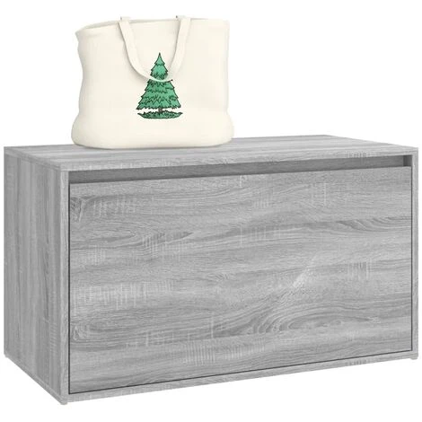 Panca Da Ingresso 80x40x45 Cm Grigio Sonoma Legno Multistrato VidaXL 7 Panca Da Ingresso 80x40x45 Cm Grigio Sonoma Legno Multistrato VidaXL - immagine 5