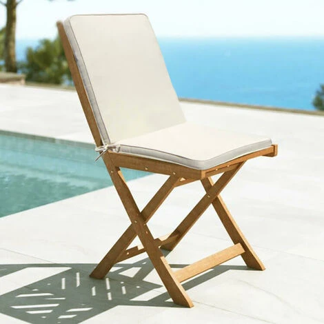 Cuscino Medio Beige Con Doppia Cucitura Per Sedia E Poltrona Per Esterno Idrorepellenti Resistente All'Acqua 4 Cuscino Medio Beige Con Doppia Cucitura Per Sedia E Poltrona Per Esterno Idrorepellenti Resistente All'Acqua - immagine 2