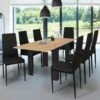 Tavolo Da Pranzo Allungabile DONA 6-8 Persone Piano In Faggio Nero 80-160 Cm -Vendite HOMCOM || VIDAXL || Songmics 68671042 1