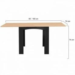 Tavolo Da Pranzo Allungabile DONA 6-8 Persone Piano In Faggio Nero 80-160 Cm -Vendite HOMCOM || VIDAXL || Songmics 68671042 5