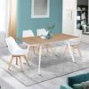 Tavolo Scandinavo Allungabile INGA 120-160 Cm Con Piano In Legno E Gambe Bianche -Vendite HOMCOM || VIDAXL || Songmics 68671049 1