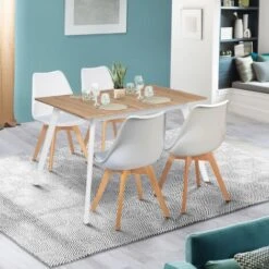 Tavolo Scandinavo Allungabile INGA 120-160 Cm Con Piano In Legno E Gambe Bianche 10 Tavolo Scandinavo Allungabile INGA 120-160 Cm Con Piano In Legno E Gambe Bianche -Vendite HOMCOM || VIDAXL || Songmics 68671049 4