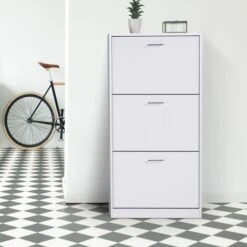 Scarpiera Bianca A 3 Ante -Vendite HOMCOM || VIDAXL || Songmics 68671133 5