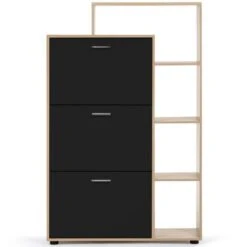 Scarpiera Nera A 3 Ante Con Ripiano -Vendite HOMCOM || VIDAXL || Songmics 68671135 3