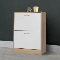 Scarpiera In Finto Faggio 2 Ante Bianco -Vendite HOMCOM || VIDAXL || Songmics 68671157 5