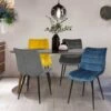 Set Di 4 Sedie MADY In Velluto Misto Blu, Grigio Chiaro, Grigio Scuro E Giallo 2 Set Di 4 Sedie MADY In Velluto Misto Blu, Grigio Chiaro, Grigio Scuro E Giallo -Vendite HOMCOM || VIDAXL || Songmics 68671171 1