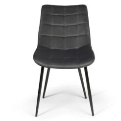 Set Di 4 Sedie MADY In Velluto Misto Blu, Grigio Chiaro, Grigio Scuro E Giallo -Vendite HOMCOM || VIDAXL || Songmics 68671171 4