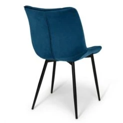 Set Di 4 Sedie MADY In Velluto Misto Blu, Grigio Chiaro, Grigio Scuro E Giallo -Vendite HOMCOM || VIDAXL || Songmics 68671171 5