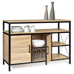 Credenza Bassa DETROIT A 2 Ante, Design Industriale -Vendite HOMCOM || VIDAXL || Songmics 68672784 4