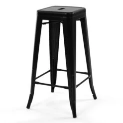 Set Di 4 Sgabelli Da Bar LENY In Metallo Nero Opaco Impilabili Con Aspetto Grezzo Di Fabbrica 10 Set Di 4 Sgabelli Da Bar LENY In Metallo Nero Opaco Impilabili Con Aspetto Grezzo Di Fabbrica -Vendite HOMCOM || VIDAXL || Songmics 68672794 4