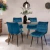 Set Di 4 Sedie Da Pranzo In Velluto Blu MADY 2 Set Di 4 Sedie Da Pranzo In Velluto Blu MADY -Vendite HOMCOM || VIDAXL || Songmics 68672797 1