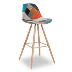 Set Di 4 Sgabelli Da Bar SARA Con Motivo Patchwork Multicolore -Vendite HOMCOM || VIDAXL || Songmics 68672806 4