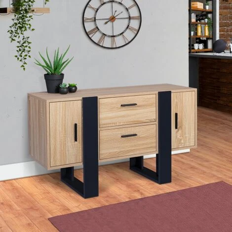 Credenza PHOENIX In Legno E Nero 3 Credenza PHOENIX In Legno E Nero