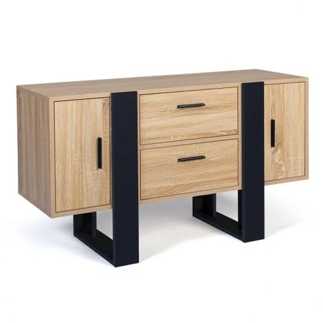 Credenza PHOENIX In Legno E Nero 4 Credenza PHOENIX In Legno E Nero - immagine 2