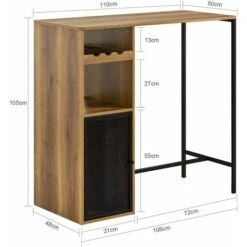 Bancone Bar Tavolo Da Pranzo Tavolo Da Balcone In Design Industriale, 110x50x105cm FWT97-PF SoBuy 8 Bancone Bar Tavolo Da Pranzo Tavolo Da Balcone In Design Industriale, 110x50x105cm FWT97-PF SoBuy -Vendite HOMCOM || VIDAXL || Songmics 69212797 2