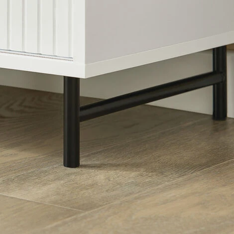 Panca Con Seduta, Scarpiera Con 2 Ante Scorrevoli, Panca Ingresso Con Vano Portaoggetti, 85x37x49cm FSR116-W SoBuy 5 Panca Con Seduta, Scarpiera Con 2 Ante Scorrevoli, Panca Ingresso Con Vano Portaoggetti, 85x37x49cm FSR116-W SoBuy - immagine 3