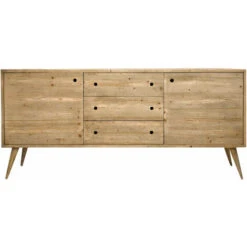 Mobile Base Abete Spazzolato Cm 185x50x84 H Naturale Per Cucina Sala Da Pranzo Salotto Soggiorno Camera Da Letto Ufficio