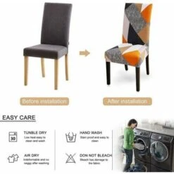 Fodere Per Sedie, 6 Pezzi Fodera Per Sedia Moderna Lavabile E Rimovibile Per Sala Da Pranzo Fodera Per Decorazione Bouquet Matrimonio, Hotel, Ristorante -Vendite HOMCOM || VIDAXL || Songmics 69715865 3