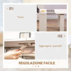 HOMCOM Tavolo Pieghevole Da Pranzo Max 6 Persone Per Spazi Limitati, In Truciolato E Acciaio, 180x85x75 Cm, Bianco -Vendite HOMCOM || VIDAXL || Songmics 70299310 5