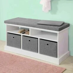 Scarpiera Con Seduta Panca Ingresso Portascarpe Capiente Arredamento Casa