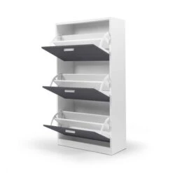 Scarpiera Bianca Con 3 Ante Grigie -Vendite HOMCOM || VIDAXL || Songmics 71918963 4