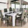 Tavolo Da Pranzo GEORGIA 6 Persone Bianco E Grigio 140 CM -Vendite HOMCOM || VIDAXL || Songmics 71918970 1