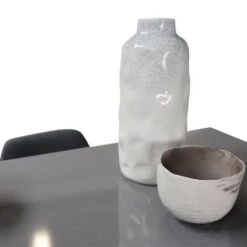 Tavolo Bar BARTH Da 2 A 4 Persone Con Piano In Legno Bianco Traforato E Grigio -Vendite HOMCOM || VIDAXL || Songmics 71918971 5