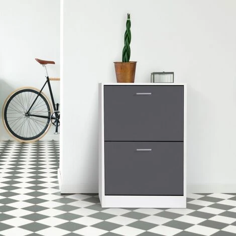 Scarpiera Bianca A 2 Ante Grigia 6 Scarpiera Bianca A 2 Ante Grigia - immagine 4