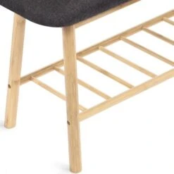 Panca Da Ingresso Con Rivestimento In Bambù, Tessuto Grigio Scuro 11 Panca Da Ingresso Con Rivestimento In Bambù, Tessuto Grigio Scuro -Vendite HOMCOM || VIDAXL || Songmics 71919111 5