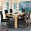Tavolo Da Pranzo GEORGIA 6 Persone In Faggio E Nero 140 CM -Vendite HOMCOM || VIDAXL || Songmics 71919116 1