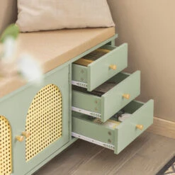 Scarpiera Con Sedile E Ante A Traliccio Panca Con Vano Portaoggetti Scarpiera Cassettiera Verde 100x34x46cm FSR129-GR SoBuy -Vendite HOMCOM || VIDAXL || Songmics 72234924 3