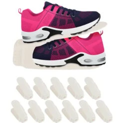 Relaxdays Portascarpe, Set Da 12, Organizer Per Scarpe, Fino Al 39, Antiscivolo, In Plastica, HLP 12,5x10x27 Cm, Bianco