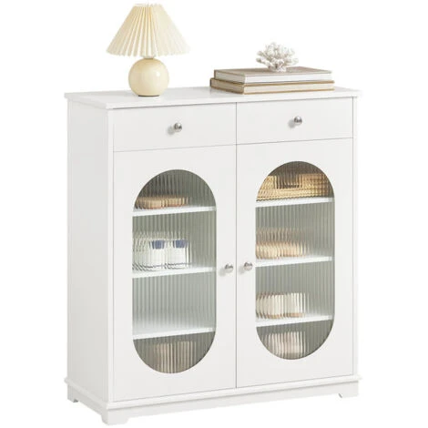 Credenza Con Ante In Vetro, Mobile Da Cucina, Scarpiera Da Ingresso, Buffet Bianco 80x35x90cm FSB68-W SoBuy 3 Credenza Con Ante In Vetro, Mobile Da Cucina, Scarpiera Da Ingresso, Buffet Bianco 80x35x90cm FSB68-W SoBuy