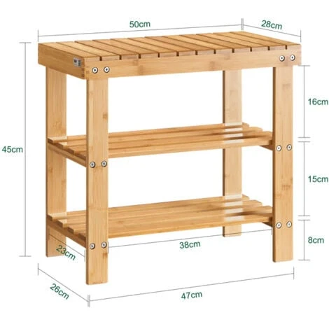SoBuy Portascarpe, Scarpiera Da Ingresso, Bambù, ,Anti-scivolo,FSR02-K-N, IT 4 SoBuy Portascarpe, Scarpiera Da Ingresso, Bambù, ,Anti-scivolo,FSR02-K-N, IT - immagine 2